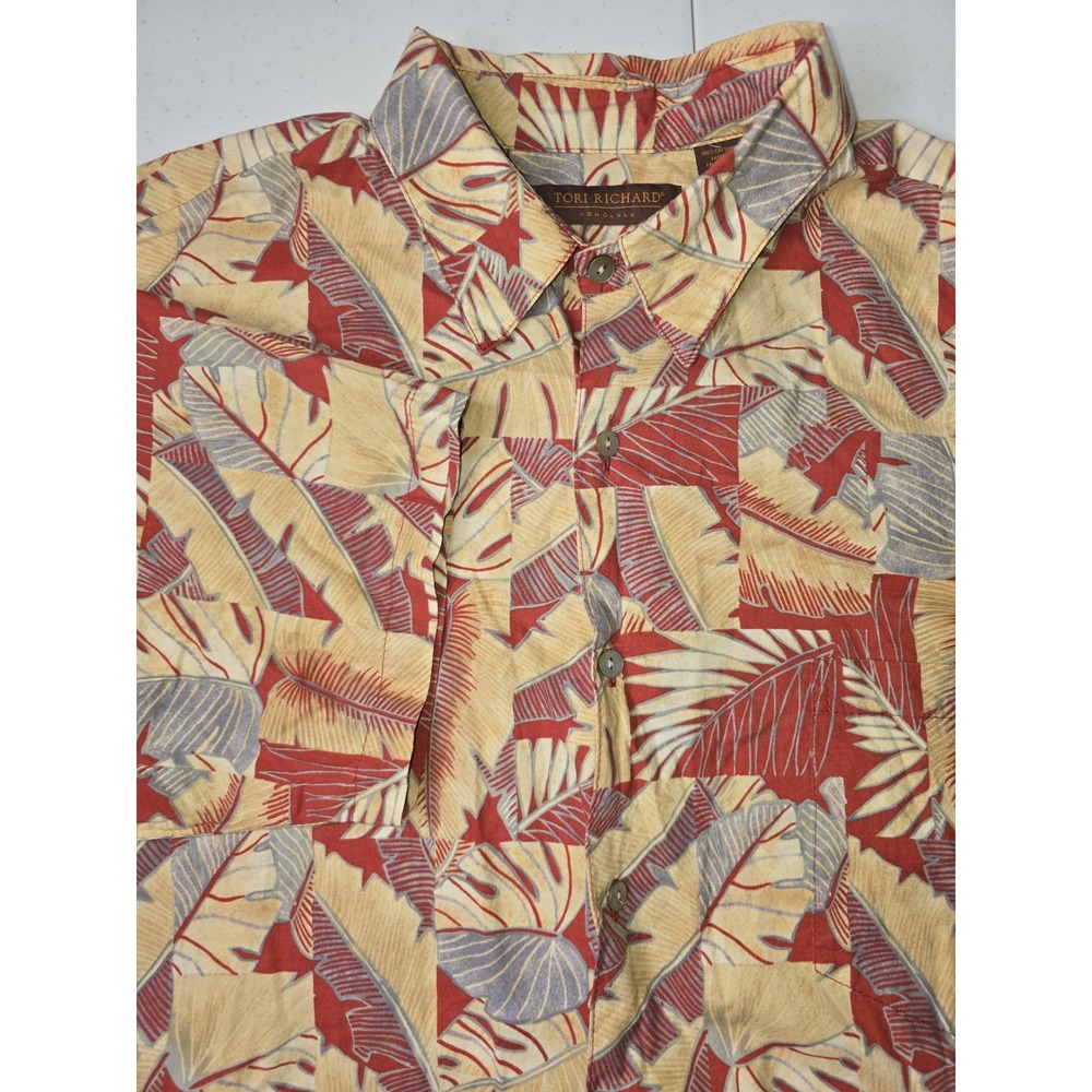TORI RICHARD Cotton Lawn Mens Short Sleeve XL Floral Tropical Beach Hawaiian 376